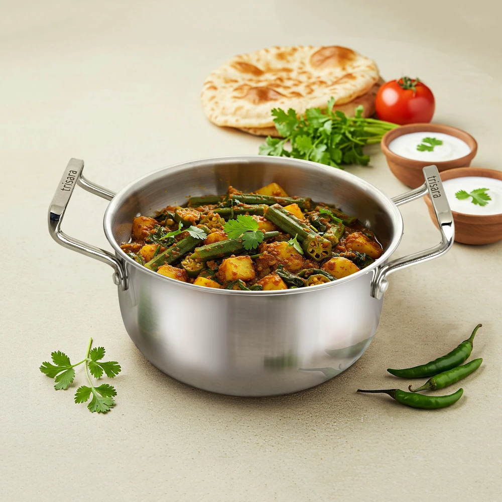 Triply Stainless Steel Casserole with Lid | Size: 20 cm | Capacity: 3000 ml - Image 5