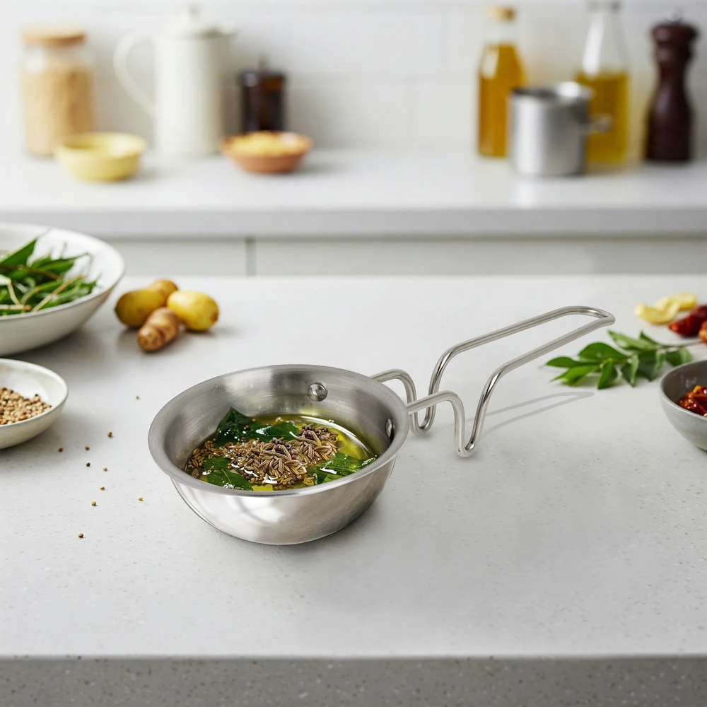 Triply Stainless Steel Tadka Pan | Size: 11 cm | Capacity: 350 ml - Image 1