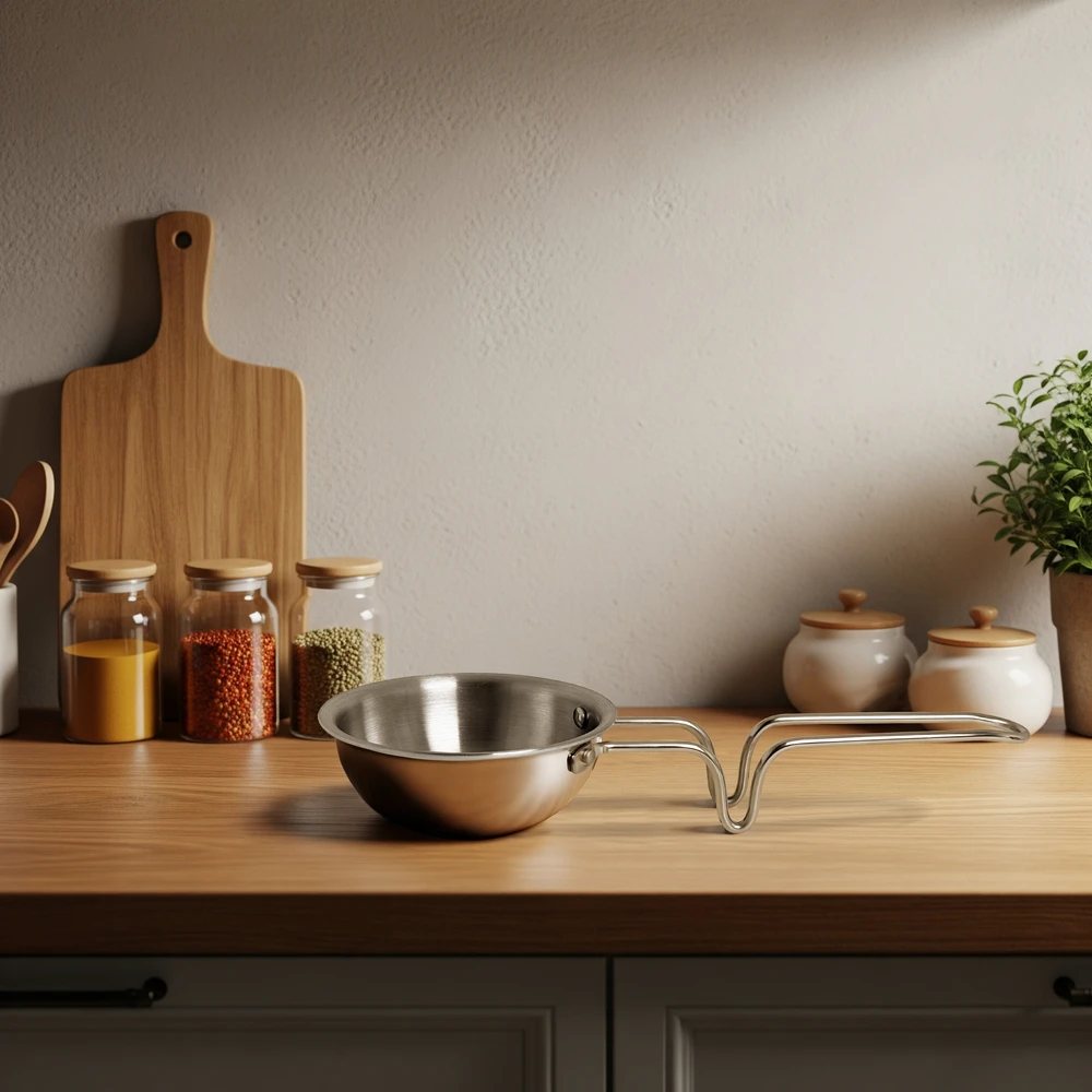 Triply Stainless Steel Tadka Pan | Size: 11 cm | Capacity: 350 ml - Image 4