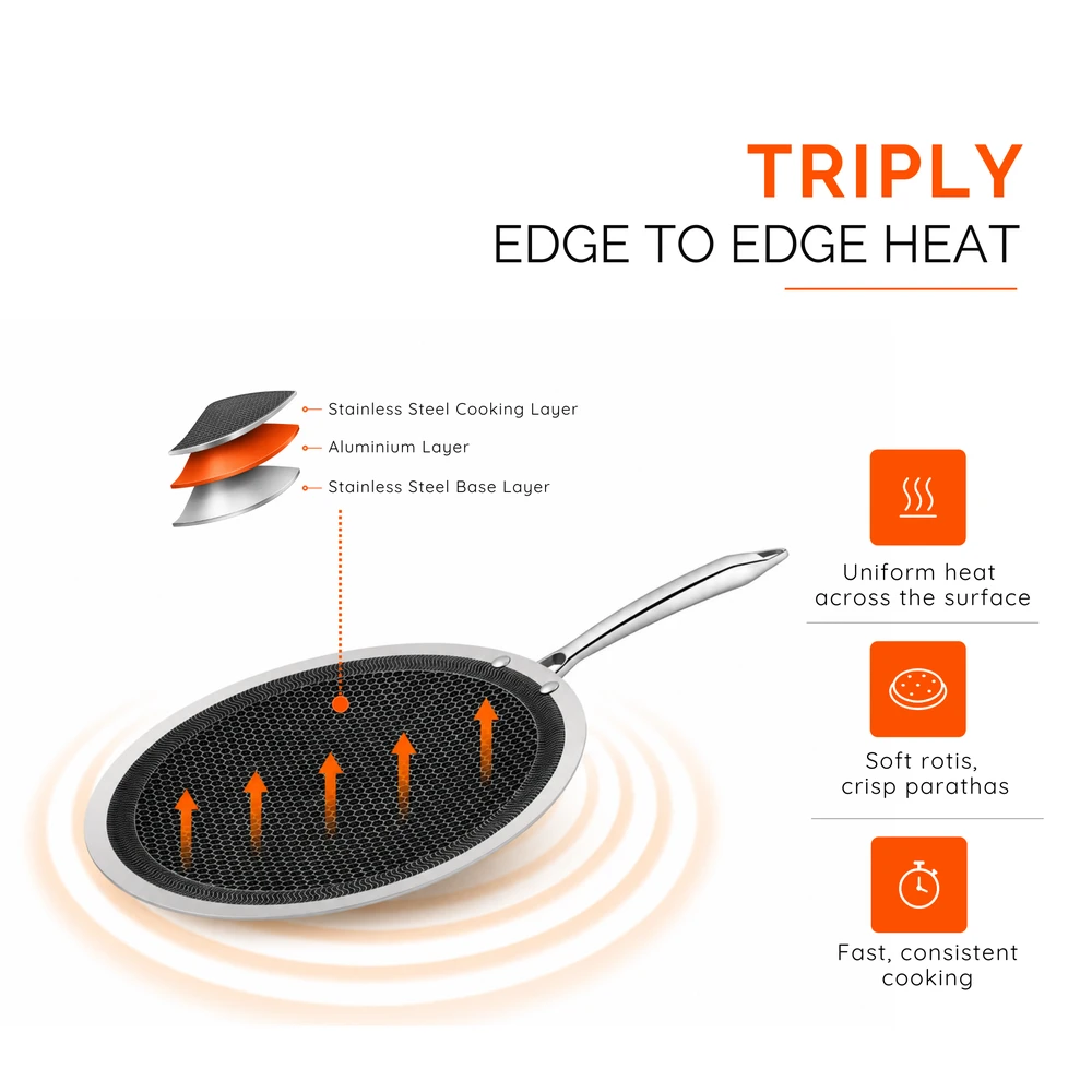 Triply Honeycomb Roti Tawa | 30 cm - Image 3